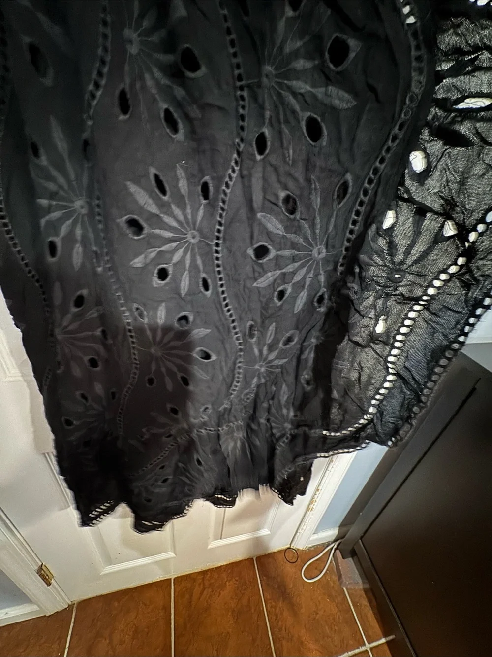 Anthropologie Mauve Eyelet Wrap Skirt - Picture 8 of 13